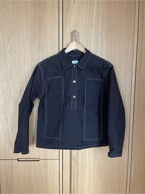 Arlee Stewart Contrast-Stitch Overshirt